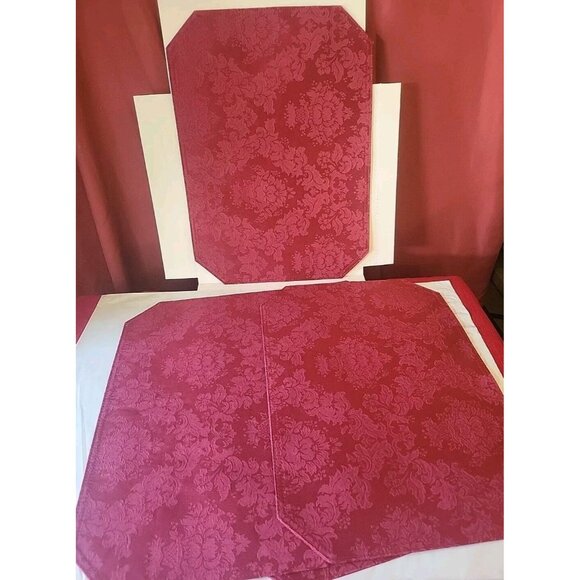 Holiday Red Poinsettias Reversible Fabric Placemats, 17"x12", Set of 4 - Picture 4 of 4